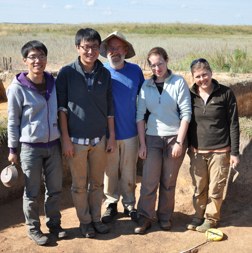 Team members at the Botai excavations